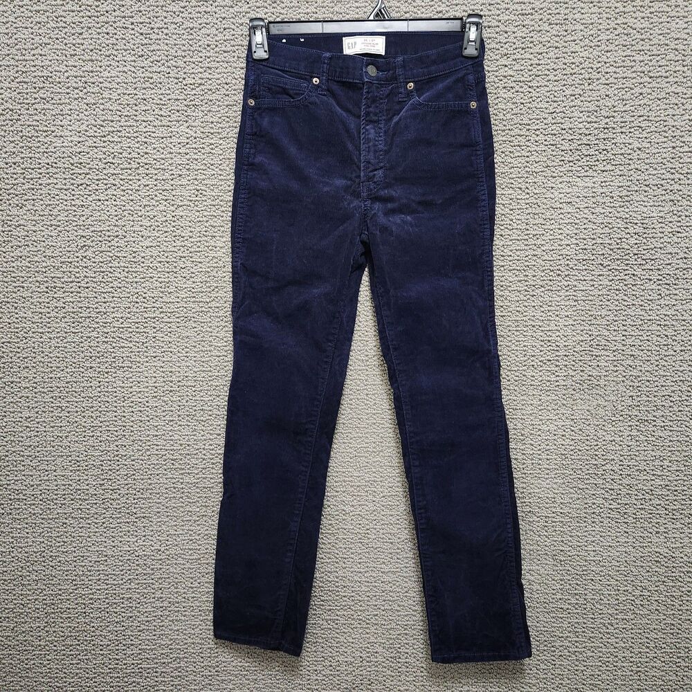 GAP Women's Blue Vintage Slim High Rise Corduroy Pants Size 25R - Picture 1 of 9
